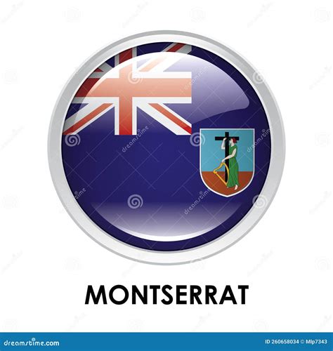 Round flag of Montserrat stock illustration. Illustration of country
