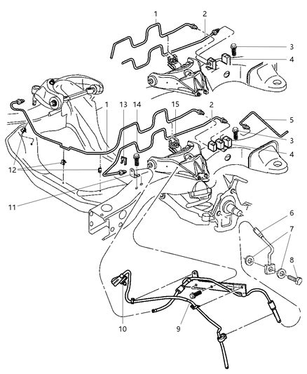 Lines And Hoses Front 1998 Dodge Dakota