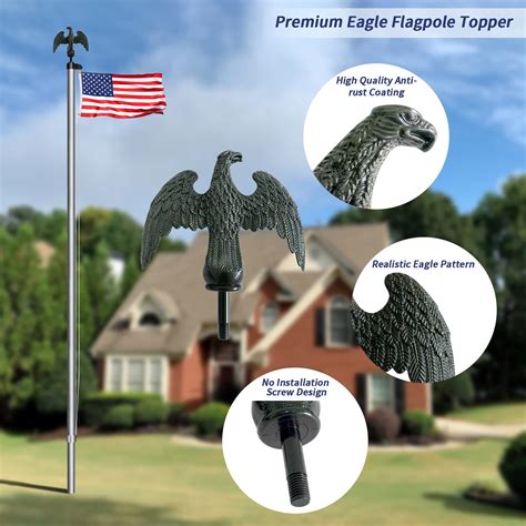 Snapklik.com : Flag Pole Topper, Flagpole Eagle Topper Black Finial