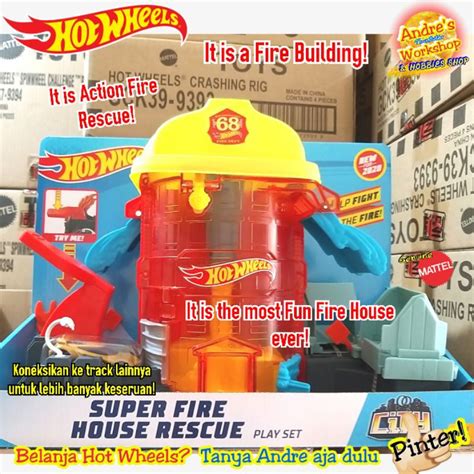 Jual Hotwheels Track Super Fire House Rescue Ori Mattel Hot Wheels Track Shopee Indonesia