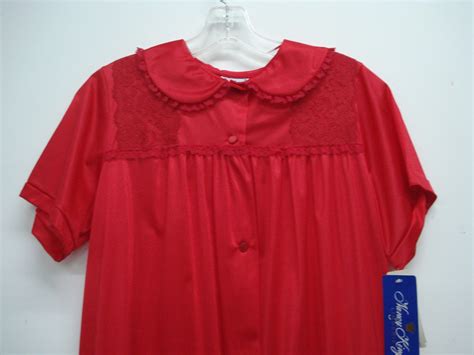 USA Made Nancy King Lingerie Soft Luster Nylon Waltz Gown Size X Red N EBay