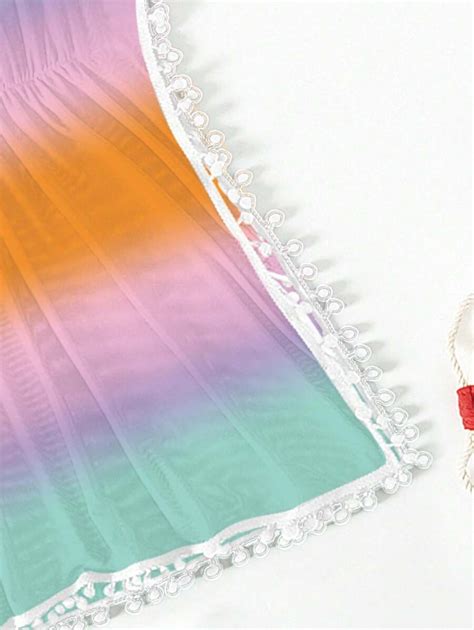 Mai Bikini Preto Para Adolescente Franjas De Pom Pom E Manga Morcego Para Cobertura De