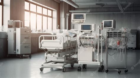 Premium AI Image | A hospital room with a hospital bed and a monitor on ...