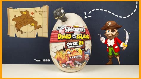 Smashers Dino Island Mega Egg Dinosaur Mystery Eggs Unboxing Pirate