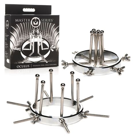 Master Series Oculus Stainless Steel Anal Explorer Silver Black Knight Erotica