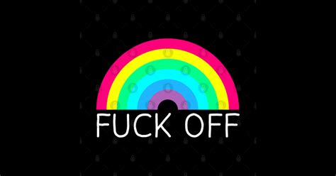 Fuck Off Rainbow White Fuck Sticker TeePublic