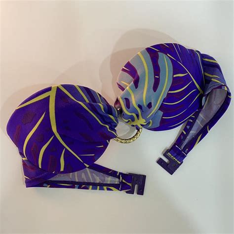 Strapless Purple Blue Yellow Bikini Top With A Depop