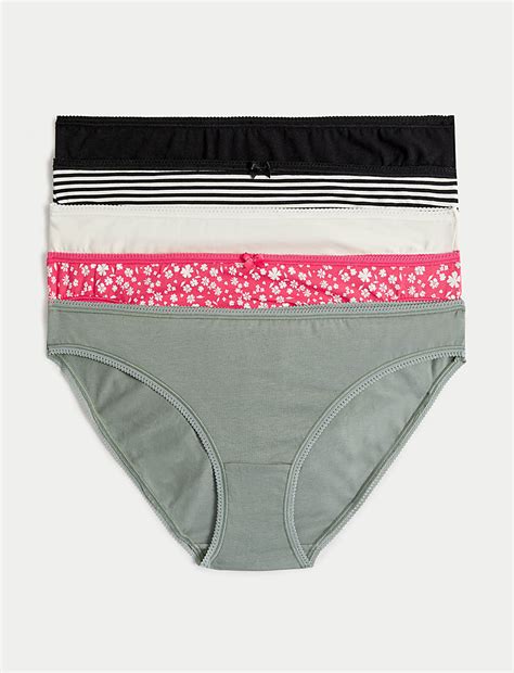 Buy 5pk Cotton Lycra Bikini Knickers At Marks Spencer