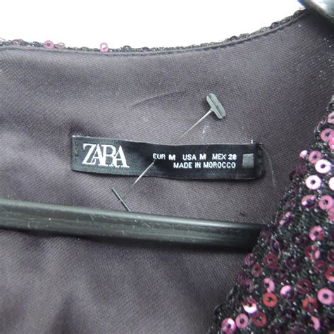 Zara Sequin Dress New Dress Purple With Flower Depop