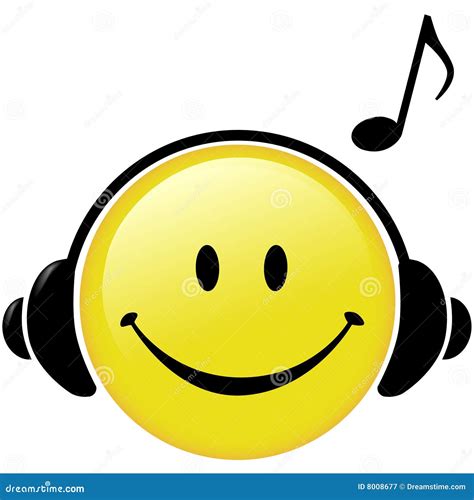 Happy Music Headphones Note Smiley Face Royalty Free Stock Photography ...