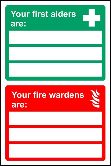 Free Printable First Aiders Sign Template Word