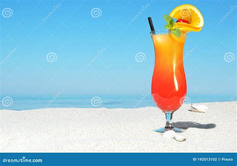 Sex On The Beach Cocktail On Beach Background Stock Photo Image Of Caribbean Drink