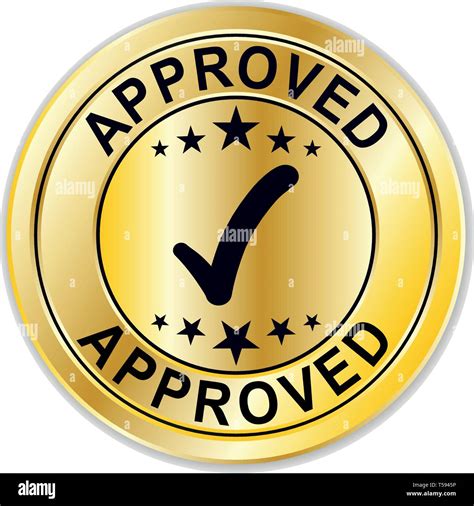 Vector Illustration Of Gold Seal Approved Stock Vector Image Art Alamy