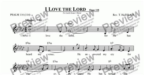 I Love The Lord Download Sheet Music Pdf File