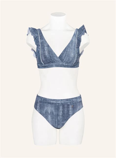 BEACHLIFE Bralette Bikini Top DENIM In Blau