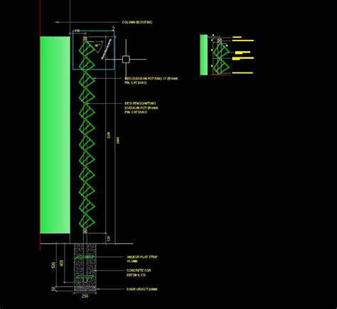 green column elevation designs cad