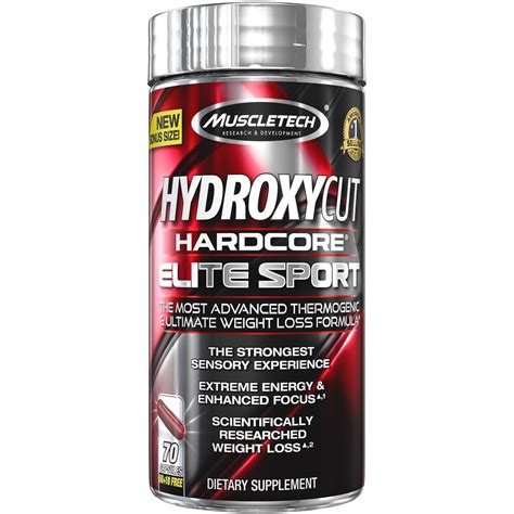 Hydroxycut Hardcore Elite Sport Thermogenic Weight Loss Supplement, 70 ...