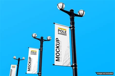 Premium Psd Lamp Post Pole Banner Mockup