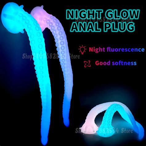 44cm Luminous Anal Plug Huge Anal Dildo Super Long Ass Butt Plug