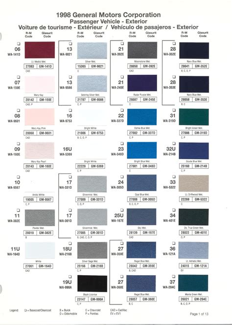 Gm 2009 Paint Charts And Paint Codes 49 Off