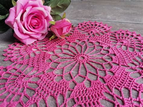 Hot Pink Crochet Doily Etsy Canada
