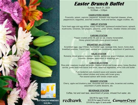 Easter Brunch Buffet At Redhawk and Canyon Crest Event Center | Redhawk