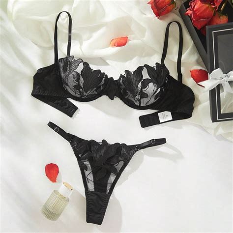 Bralette And Panty Set Bride Langerie Women Lengerie Bra Set Black Transparent Sexy Hot Japanese