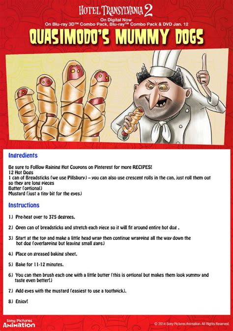 Hotel Transylvania Halloween Party Food – Quasimodo’s Mummy Dogs | Mama ...