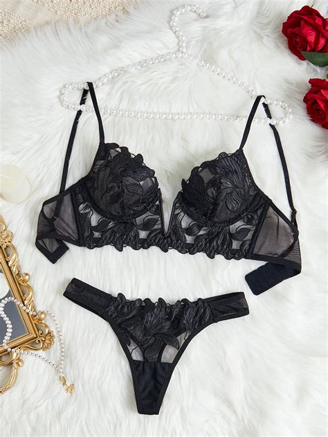 Conjunto Breve Floral Sexy Para Senhora Roupa Interior Extravagante V Lingerie Encantadora