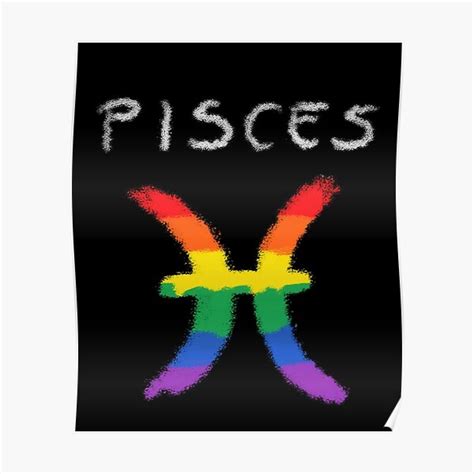 Pisces Zodiac Sign Gay Lesbian LGBT Pride Rainbow Flag Poster For Sale By Aronia Redbubble