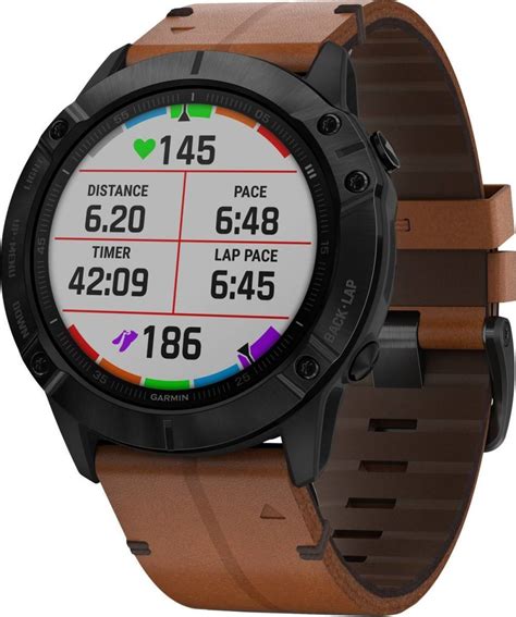Garmin Fenix 6X Sapphire (Black DLC With Chestnut Leather Band ...