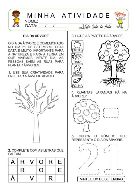 Dia Da Arvore 2025 Atividades - ATIVIDADE DIA DA ÁRVORE - EDUCAÇÃO INFANTIL | Dia da árvore atividades ...