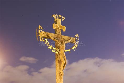 Jesus Christ On Gold Cross Stock Image Image Of Crucifixion 1389445