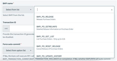 Workato Connectors Sap Action Call Bapi Workato Docs