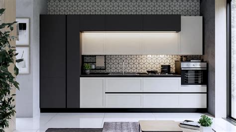 Cucina Moderna Lineare Bali Bianco E Carbone Di Evo Cucine