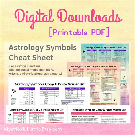 Free Printable Astrology Cheat Sheet