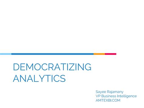 Democratizing analytics | PDF