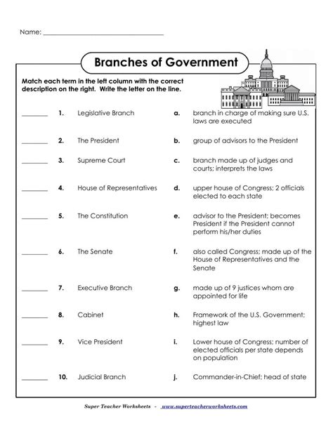 Branches Of Government Worksheet Live Worksheets Worksheets Library