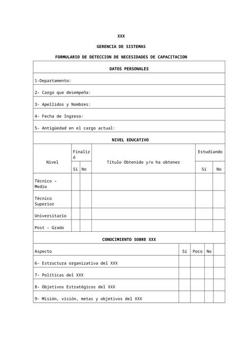 DOC Cuestionario Diagnostico De Necesidades De Capacitacion DOKUMEN