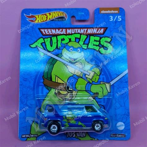 Jual Hot Wheels Premium Teenage Mutant Ninja Turtles 70s Van Blue Ban