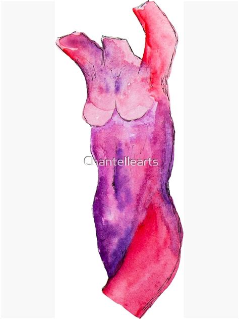 Beautiful Pink Watercolour Women Nude Body Art Poster For Sale By Chantellearts Redbubble