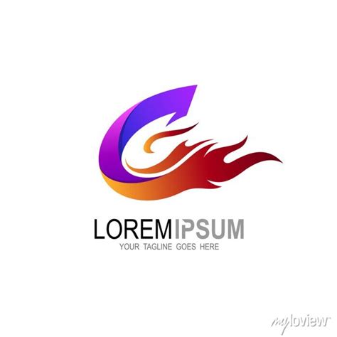 C letter logo, fire flames logo design.fire letter c logo template ...