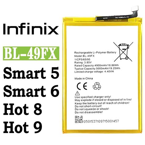 Infinix Smart 5 Smart 6 Hot 8 Hot 8 Lite Hot 9 Battery BL 49FX Shopee Philippines