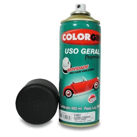 Tinta Spray Ml Preto Fosco Colorgin Colorgin