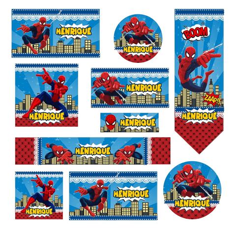 Arquivo De Corte Etiqueta Escolar Homem Aranha Studio Pdf