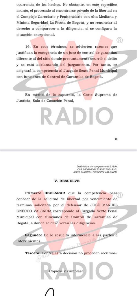 W Radio Colombia On Twitter Primiciaw Se Destraba Proceso Que