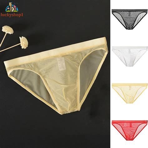 Sexy Breathable Men S Thong Underwear Low Rise See Through Lingerie Size M 2XL Shopee Malaysia