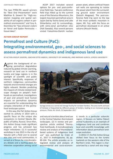 PDF Action Group Report Permafrost And Culture PaC Integrating