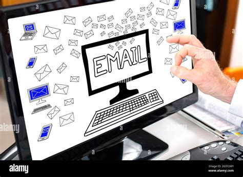 email concept shown   computer screen stock photo alamy