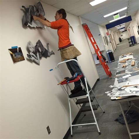 premium photo installing artwork